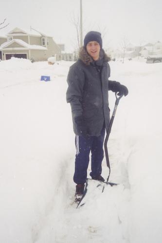 My man clearing the snow